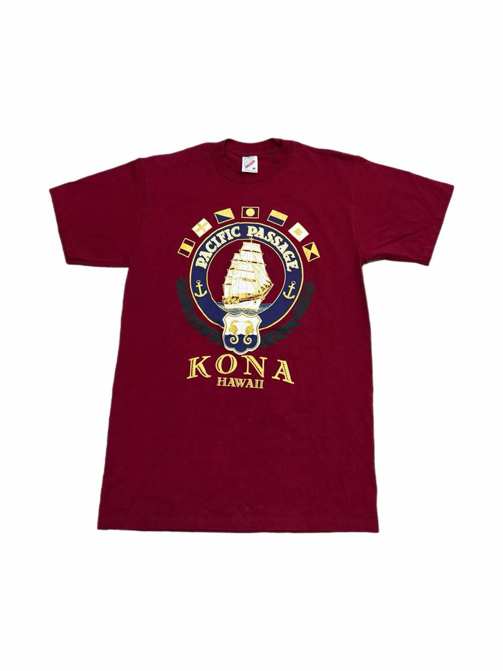 Vintage Jerzees Pacific Passage Kona Hawaii Graphic T-Shirt Size M